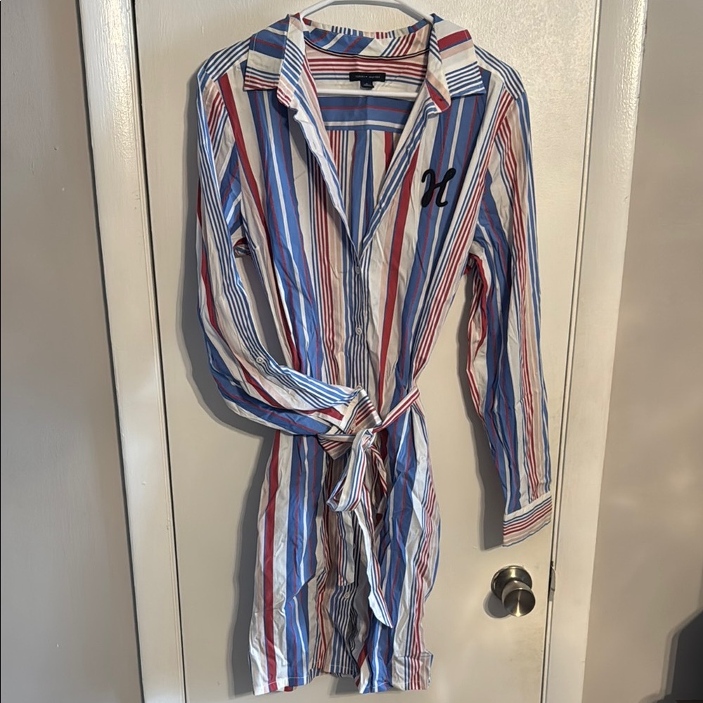 Tommy Hilfiger Multicolor Striped Long Sleeve Dress